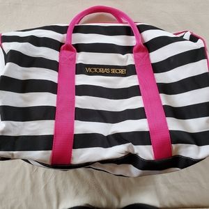 Victoria's Secret Striped Weekender Duffel Bag
